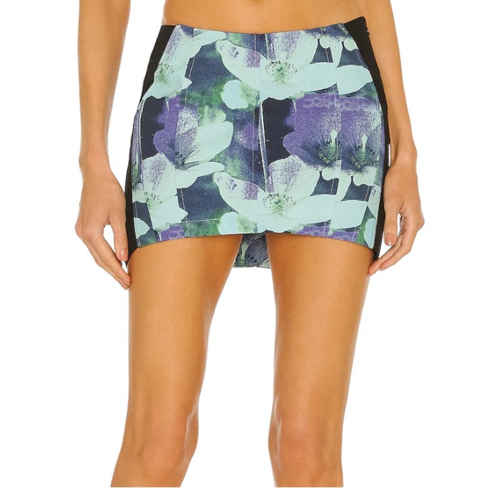 Miaou Corset Skirt in Azul Print S